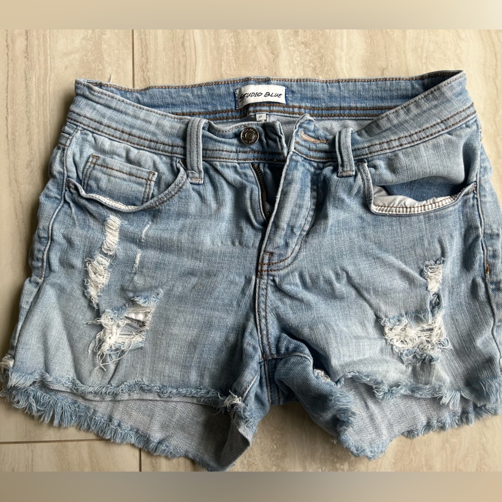Studded blue Jean shirts with holes - 27